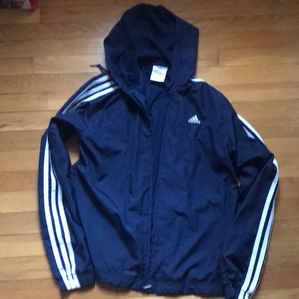 small adidas navy blue lightweight jacket. like new